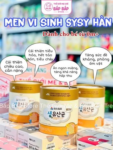 MEN VI SINH SYSY HÀN 0m+ (HỘP 60 gói)