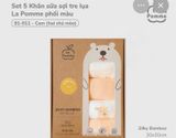 SET 5 KHĂN SỮA SỢI TRE LỤA LA POMME PHỐI MÀU (30*30)