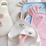 Ủ CHOÀNG THÊU COTTON HÌNH THỎ OME'S