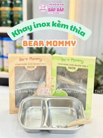 KHAY INOX BEAR MOMMMY ĂN DẶM KÈM THÌA