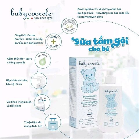 SỮA TẮM GỘI HOA SEN BABYCOCCOLE (250ml)