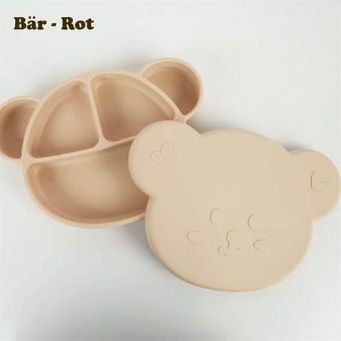 KHAY SILICON HÌNH GẤU + NẮP BAR-ROT