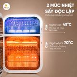 MÁY TIỆT TRÙNG UVC SẤY KHÔ THÔNG MINH 2 NGĂN ĐỘC LẬP MOAZ BEBE MB 132