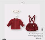 BỘ QUẦN YẾM DÁNG BÍ CARO ĐỎ KÈM ÁO DT ĐỎ PHỐI REN NOUS