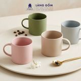  Cốc sứ có quai kiểu Mohem men mờ dáng basic dung tích 380ml dùng uống nước, trà, coffe, gốm sứ Bát Tràng 