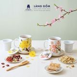  Cốc lọc trà vẽ nổi 3D vẽ tay thủ công cao cấp, dung tích 330ml - Gốm sứ Bát Tràng 
