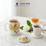  Cốc lọc trà vẽ nổi 3D vẽ tay thủ công cao cấp, dung tích 330ml - Gốm sứ Bát Tràng 