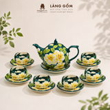  Bộ ấm trà Bách hoa viên họa tiết vẽ tay thủ công, bộ ấm chén uống trà, quà tặng cao cấp - Gốm sứ Bát Tràng - Làng Gốm 