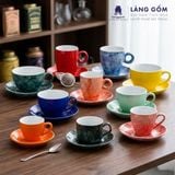  Bộ cốc tách cà phê vân đá kèm đĩa (TH) 