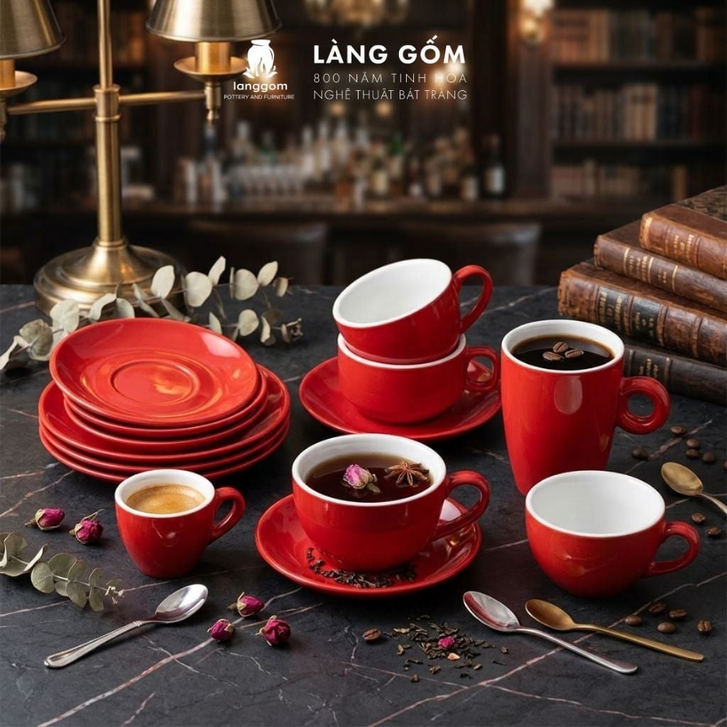  Bộ cốc tách cà phê vân đá kèm đĩa (TH) 