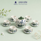  Bộ Ấm Trà Quai Sứ Họa Tiết Vẽ Tay Thủ Công Gốm Sứ Bát Tràng, Bộ Ấm Chén Quà Tặng Tiếp Khách Cao Cấp - Làng Gốm 