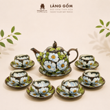  Bộ ấm trà Bách hoa viên họa tiết vẽ tay thủ công, bộ ấm chén uống trà, quà tặng cao cấp - Gốm sứ Bát Tràng - Làng Gốm 