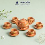  Bộ Ấm Trà Quai Sứ Họa Tiết Vẽ Tay Thủ Công Gốm Sứ Bát Tràng, Bộ Ấm Chén Quà Tặng Tiếp Khách Cao Cấp - Làng Gốm 
