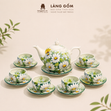  Bộ ấm trà Bách hoa viên họa tiết vẽ tay thủ công, bộ ấm chén uống trà, quà tặng cao cấp - Gốm sứ Bát Tràng - Làng Gốm 