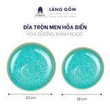  Bộ bàn ăn gia đình men hỏa biến - Màu hoa sương xanh ngọc 