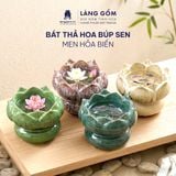  Bát Thả Hoa Men Hỏa Biến Gốm Sứ Bát Tràng Dáng Búp Sen 
