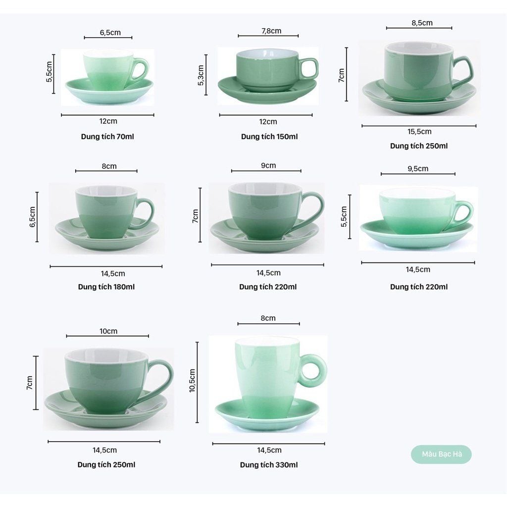  Bộ cốc tách cà phê vân đá kèm đĩa (TH) 