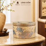  Hũ Gốm Bát Tràng Men Thạch Hoàng Họa Tiết Hạc Vân Liên Khắc Tay Thủ Công, Quà Tặng Cao Cấp - Gốm Bát Tràng - Làng Gốm 