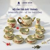  Bộ Ấm Chén Trà Gốm Sứ Bát Tràng Dáng Gốc Cây Vẽ Tay Nhiều Họa Tiết 400ml - 620ml 