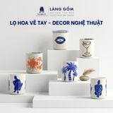  Lọ hoa vẽ tay trang trí nghệ thuật - Bình sứ decor phong cách hiện đại - Gốm sứ Bát Tràng cao cấp 