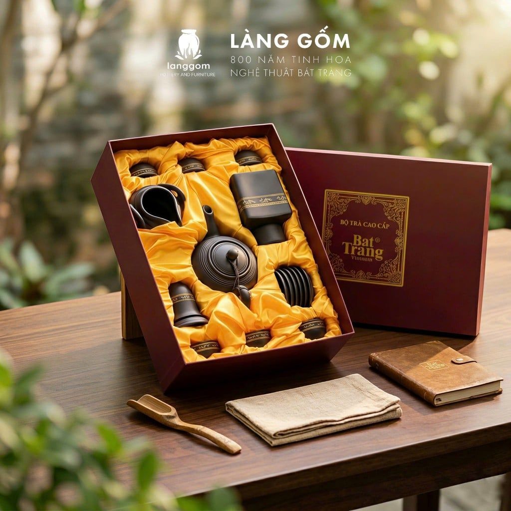  Bộ Ấm Trà Đất Nung Bát Tràng Cao Cấp - Set Quà Tặng Sang Trọng Biếu Đối Tác, Khách Hàng, Người Thân 