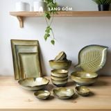  Bộ bát đĩa, bộ bàn ăn gia đình men hỏa biến màu ngọc trai, dành cho 4-6 người - Gốm sứ Bát Tràng - Làng Gốmv 