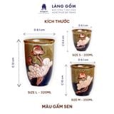  Cốc loe chân nhỏ không quai - Men hoả biến gốm Bát Tràng 