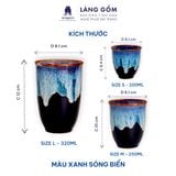  Cốc loe chân nhỏ không quai - Men hoả biến gốm Bát Tràng 