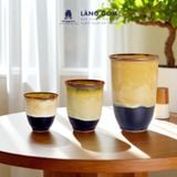  Cốc loe chân nhỏ không quai - Men hoả biến gốm Bát Tràng 