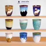  Cốc loe chân nhỏ không quai - Men hoả biến gốm Bát Tràng 