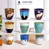  Cốc loe chân nhỏ không quai - Men hoả biến gốm Bát Tràng 