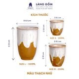 Cốc loe chân nhỏ không quai - Men hoả biến gốm Bát Tràng 