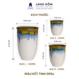  Cốc loe chân nhỏ không quai - Men hoả biến gốm Bát Tràng 