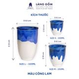  Cốc loe chân nhỏ không quai - Men hoả biến gốm Bát Tràng 
