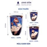  Cốc loe chân nhỏ không quai - Men hoả biến gốm Bát Tràng 