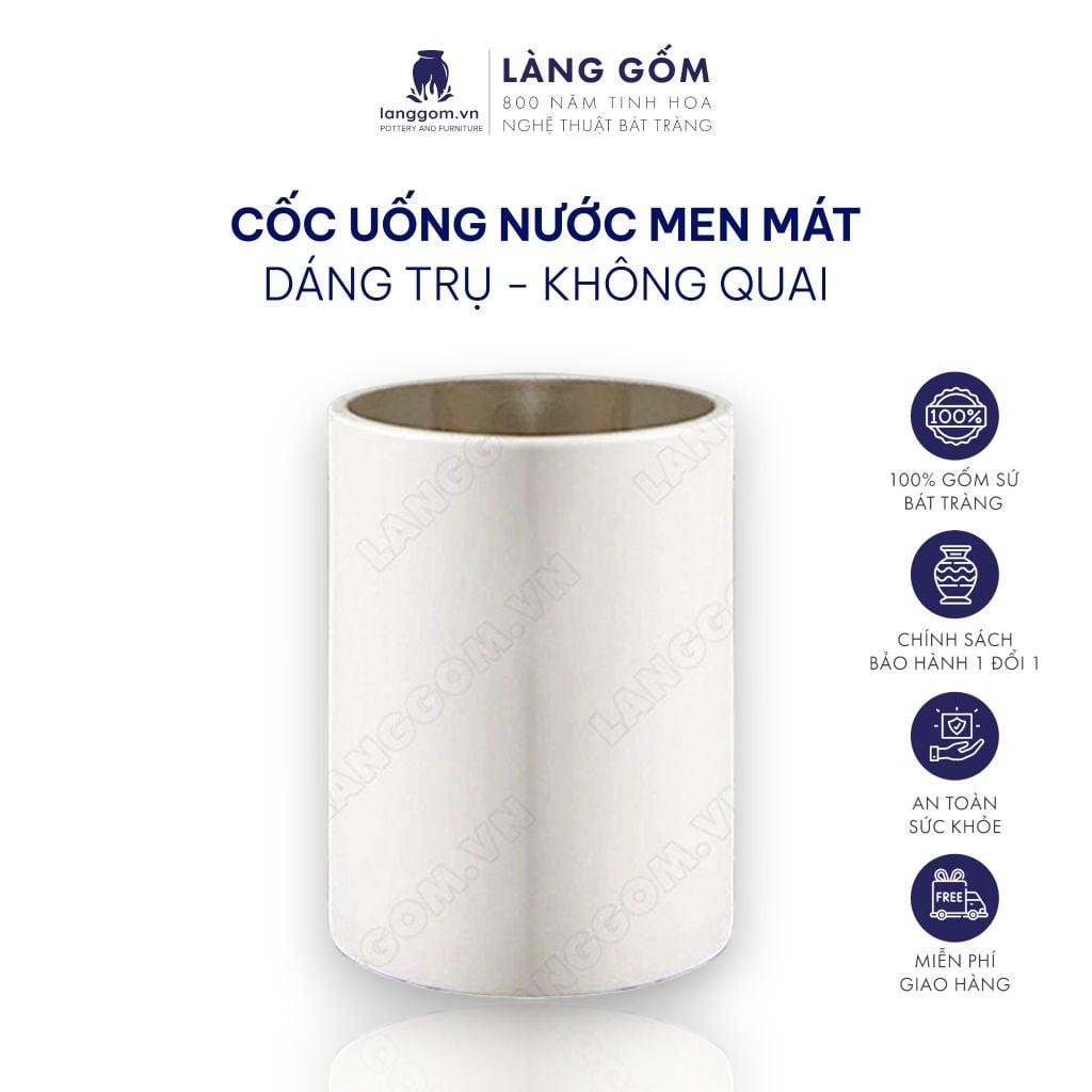  Cốc sứ men mát không quai dung tích 450ml men mát 