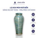  Bình hoa men hỏa biến màu mộc chỉ xanh dáng đùi dế thon 