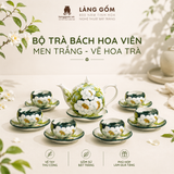  Bộ ấm trà Bách hoa viên họa tiết vẽ tay thủ công, bộ ấm chén uống trà, quà tặng cao cấp - Gốm sứ Bát Tràng - Làng Gốm 