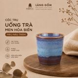 Cốc Trụ Uống Trà Gốm Sứ Cao Cấp Men Hỏa Biến Nâu Trầm 200ml – Ly Sứ Uống Nước, Quà Tặng Gốm Sứ Làng Gốm 