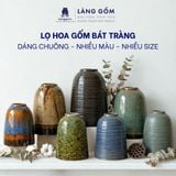  Lọ Hoa Men Hỏa Biến Dáng Chuông Gốm Sứ Bát Tràng Cao Cấp - Trang Trí Nhà, Cắm Cành Đào Huyền, Cành Lê 