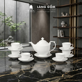  Bộ ấm chén men trắng nhiều kiểu dáng, dung tích 550-600 ml - Gốm sứ Bát Tràng cao cấp 