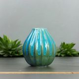  Bình hoa men hỏa biến dáng búp sen màu thiên thanh 