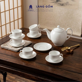  Bộ ấm chén men trắng nhiều kiểu dáng, dung tích 550-600 ml - Gốm sứ Bát Tràng cao cấp 