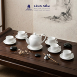  Bộ ấm chén men trắng nhiều kiểu dáng, dung tích 550-600 ml - Gốm sứ Bát Tràng cao cấp 
