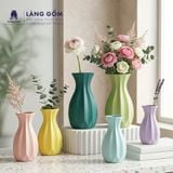  Bình Hoa Gốm Sứ Bát Tràng Men Matte Dáng Múi Khế Màu Pastel - Decor Bàn, Kệ, Phòng Khách 