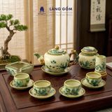  Bộ Ấm Chén Trà Gốm Sứ Bát Tràng Dáng Gốc Cây Vẽ Tay Nhiều Họa Tiết 400ml - 620ml 