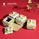  Bô Hũ Mứt Hoạ Tiết Vẽ Hoa Gốm Sứ Bát Tràng 