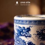  Bát Hương Lộc Phát Men Lam Vẽ Rồng - Đồ Thờ Men Lam Bát Tràng 