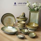  Bộ bát đĩa, bộ bàn ăn gia đình men hỏa biến màu ngọc trai, dành cho 4-6 người - Gốm sứ Bát Tràng - Làng Gốmv 
