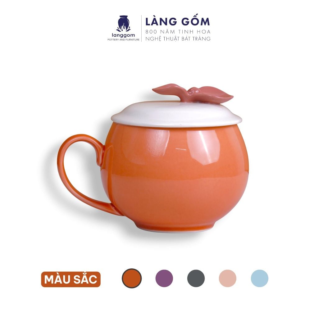  Cốc dáng quả hồng kèm nắp dễ thương 